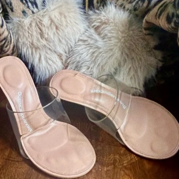 *SALE*Alexander Wang Translucent Peachy Nude Sandal in PVC&Nude Leather - Picture 5 of 12